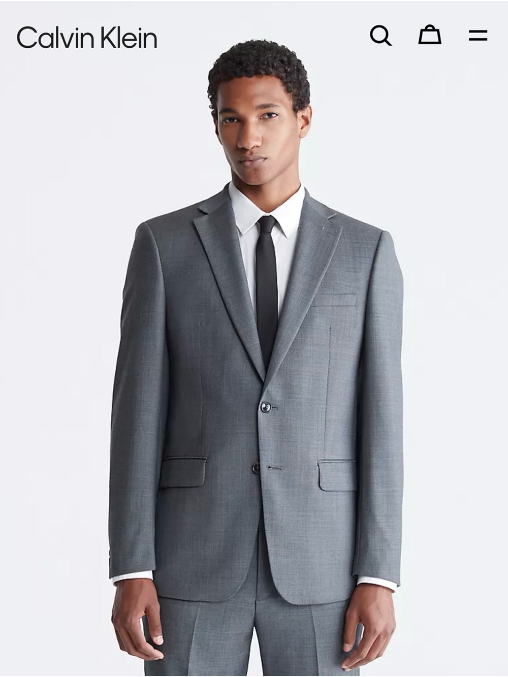 Calvin Klein Men's Gray Two-Button jacket